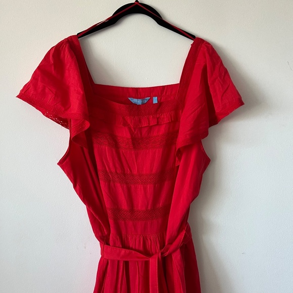 Draper James Red Tie Waist Peasant Dress NWT size XXL - Picture 11 of 16